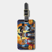 Bengaalse katten pompoen Halloween grappig Bagagelabel (Voorkant verticaal)