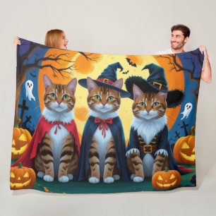 Bengaalse katten pompoen Halloween grappig Fleece Deken