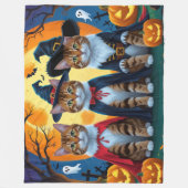 Bengaalse katten pompoen Halloween grappig Fleece Deken (Voorkant)