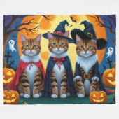 Bengaalse katten pompoen Halloween grappig Fleece Deken (Voorkant (Horizontaal))