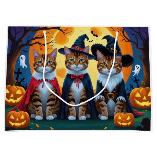 Bengaalse katten pompoen Halloween grappig Groot Cadeauzakje (Voorkant)