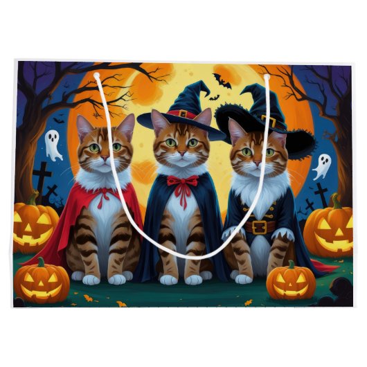 Bengaalse katten pompoen Halloween grappig Groot Cadeauzakje (Achterkant)