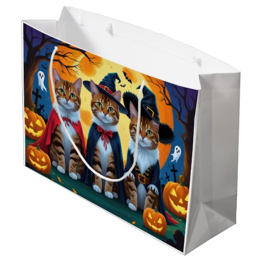 Bengaalse katten pompoen Halloween grappig Groot Cadeauzakje (Achterkant Gekanteld)