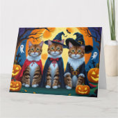 Bengaalse katten pompoen Halloween grappig Kaart (Voorkant)