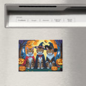 Bengaalse katten pompoen Halloween grappig Magneet (Insitu (Vaatwasser))