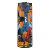 Bengaalse katten pompoen Halloween grappig Thermosbeker (Achterkant)