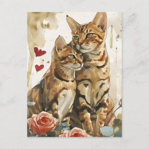 Bengaalse katten Valentijnsdag Briefkaart