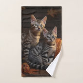 Bengaalse Kitten Herfst Delight Pompoen Bad Handdoek (Handdoek)