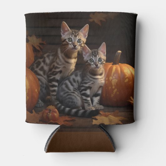 Bengaalse Kitten Herfst Delight Pompoen Blikjeskoeler (Voorkant)