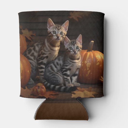 Bengaalse Kitten Herfst Delight Pompoen Blikjeskoeler (Achterkant)