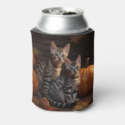 Bengaalse Kitten Herfst Delight Pompoen Blikjeskoeler (Blikje Achterkant)