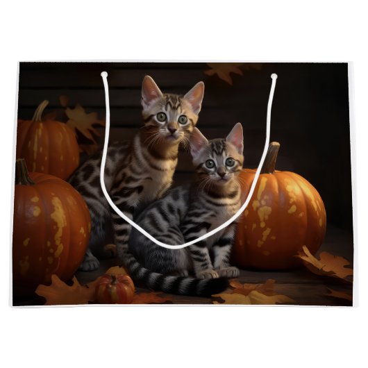 Bengaalse Kitten Herfst Delight Pompoen Groot Cadeauzakje (Voorkant)