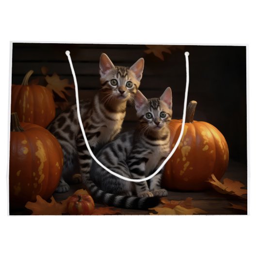 Bengaalse Kitten Herfst Delight Pompoen Groot Cadeauzakje (Achterkant)