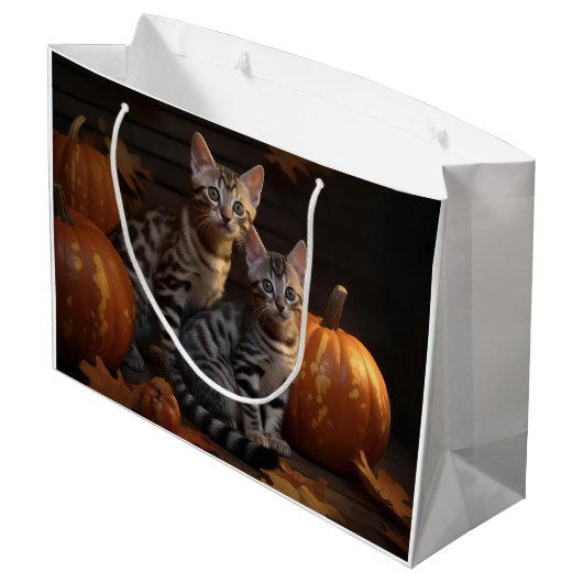 Bengaalse Kitten Herfst Delight Pompoen Groot Cadeauzakje (Achterkant Gekanteld)