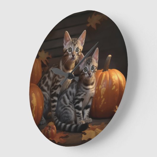 Bengaalse Kitten Herfst Delight Pompoen Grote Klok (Hoek)