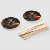 Bengaalse Kitten Herfst Delight Pompoen Handwaaier (Niet-gemonteerd)