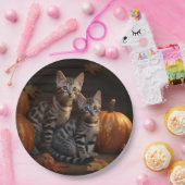 Bengaalse Kitten Herfst Delight Pompoen Papieren Bordje (Feest)