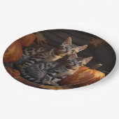 Bengaalse Kitten Herfst Delight Pompoen Papieren Bordje (Gekanteld)