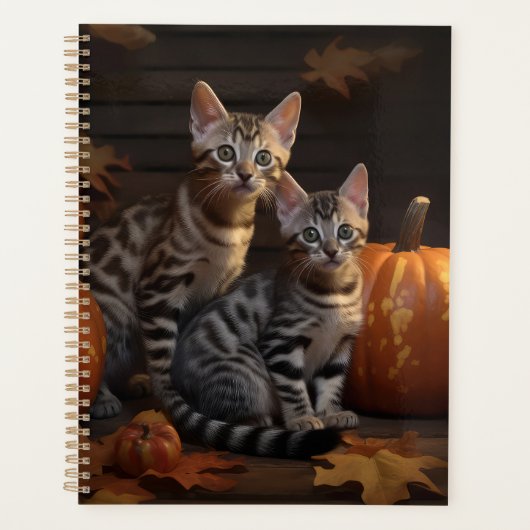 Bengaalse Kitten Herfst Delight Pompoen Planner (Voorkant)