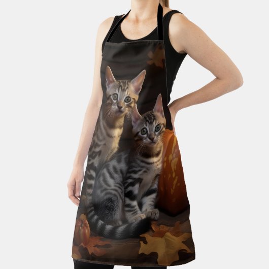 Bengaalse Kitten Herfst Delight Pompoen Schort (Insitu)