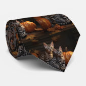 Bengaalse Kitten Herfst Delight Pompoen Stropdas (Opgerold)