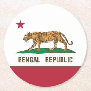 Bengaalse Republiek tijger - Bengaalse Pride Ronde Kartonnen Onderzetter