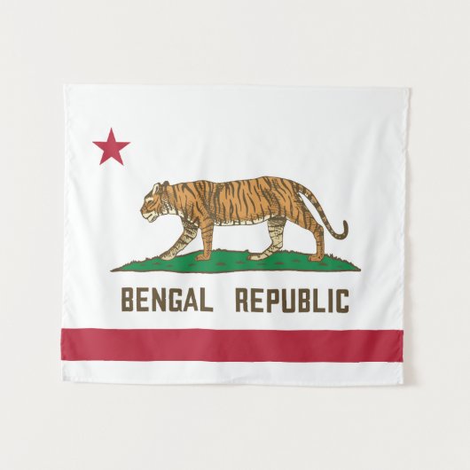 Bengaalse Republiek tijger - Bengaalse Pride Wandkleed (Voorkant (horizontaal))