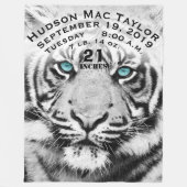 Bengaalse tijger baby jongen geboorte statistieken fleece deken (Voorkant)