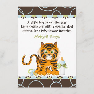 Bengaalse tijger Baby shower uitnodiging voor jong