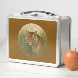 Bengaalse tijger bruine metalen lunchbox