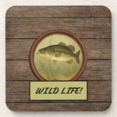 Bengaalse tijger Dark Wood Grain Onderzetter Set (Voorkant)