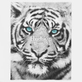 Bengaalse tijger gepersonaliseerde witte tijger fleece deken (Voorkant)