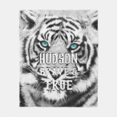 Bengaalse tijger gepersonaliseerde witte tijger fleece deken (Voorkant)