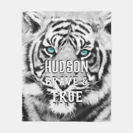 Bengaalse tijger gepersonaliseerde witte tijger fleece deken