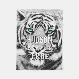 Bengaalse tijger gepersonaliseerde witte tijger fleece deken