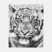 Bengaalse tijger gepersonaliseerde witte tijger fleece deken (Voorkant)