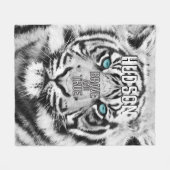 Bengaalse tijger gepersonaliseerde witte tijger fleece deken (Voorkant (Horizontaal))