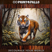 Bengaalse tijger in het oerwoud tissuepapier