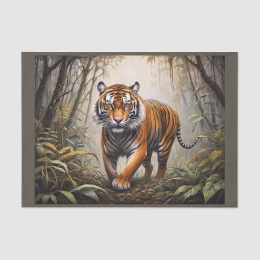 Bengaalse tijger in het oerwoud tissuepapier (Voorkant)