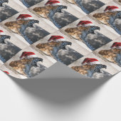 Bengaalse Tijger Kerstman Cadeaupapier (Hoek)