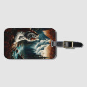 Bengaalse tijger kijkt naar bergstroom bagagelabel (Voorkant (horizontaal))