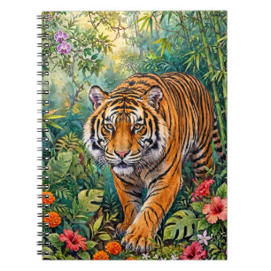 Bengaalse Tijger Levendig Bamboe Jungle Notitieboek