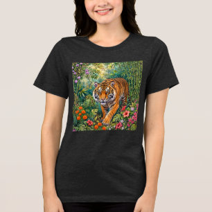 Bengaalse Tijger Levendig Bamboe Jungle Tri-Blend Shirt