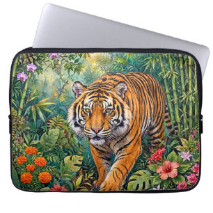 Bengaalse Tijger Levendige Bamboe Jungle Laptop Sleeve