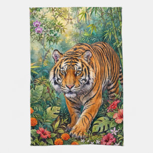 Bengaalse Tijger Levendige Bamboe Jungle Theedoek