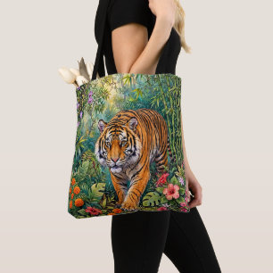 Bengaalse Tijger Levendige Bamboe Jungle Tote Bag