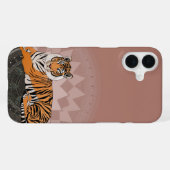 bengaalse tijger mandala koperroos iPhone hoesje (Achterkant horizontaal)
