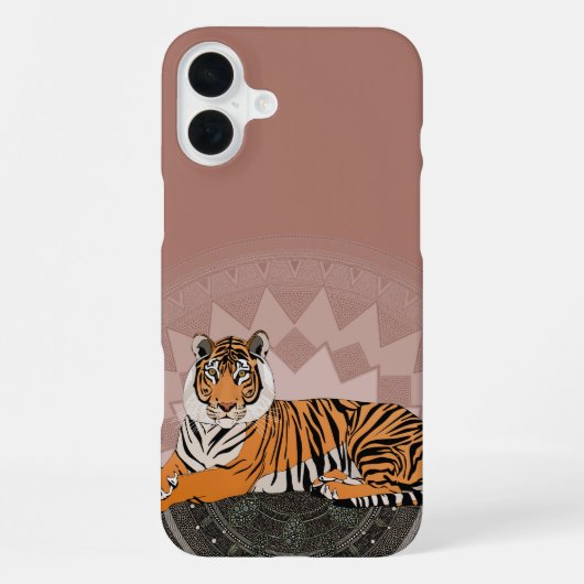 bengaalse tijger mandala koperroos iPhone hoesje (Achterkant)
