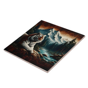 Bengaalse tijger ontspannen in de buurt van Mounta Tegeltje