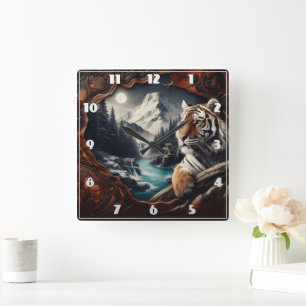 Bengaalse tijger ontspannen in de buurt van Mounta Vierkante Klok